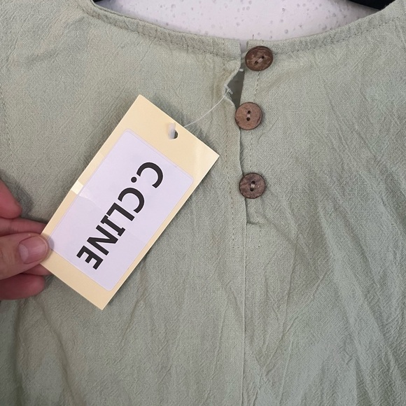 C. cline woman light green shift dress, size M - Picture 5 of 7